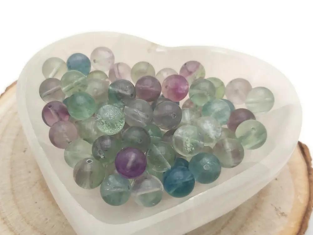 Fluorite Grade A - 10 mm - 20 Perles Les Précieuses Perles