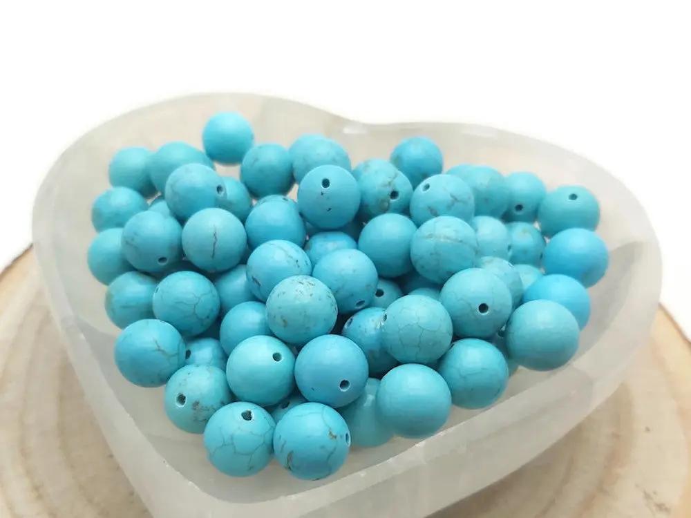 Howlite turquoise - 10 mm - 20 Perles Les Précieuses Perles