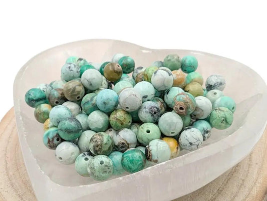 Variscite  - 8 mm - 20 Perles Les Précieuses Perles