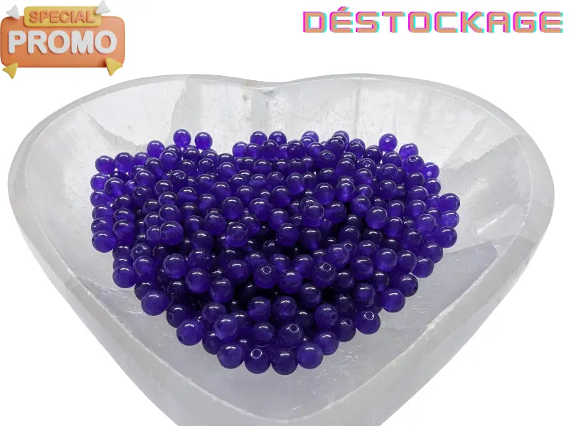 Jade de Malaisie violet - 4 mm - 80 Perles Les Précieuses Perles