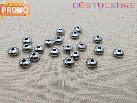 Perles rondelles 6 x 3 mm en acier inoxydable 304 – Lot de 20 Les Précieuses Perles