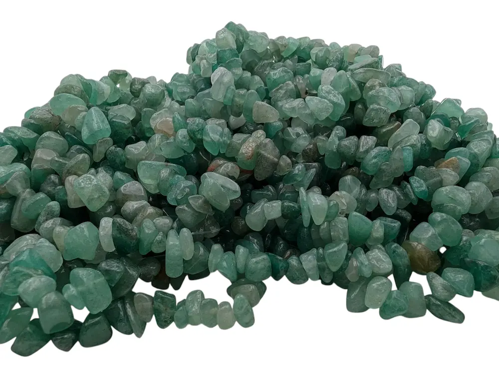 Aventurine verte - Puces percées - 38 cm Les Précieuses Perles