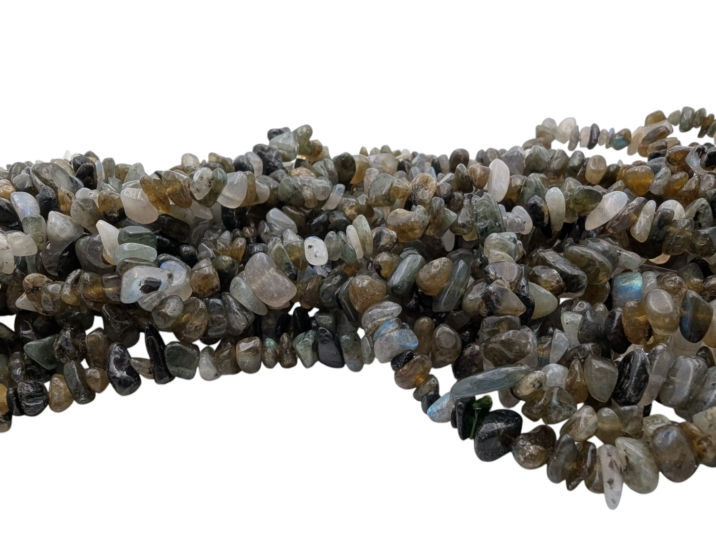 Labradorite - Puces percées - 38 cm Les Précieuses Perles