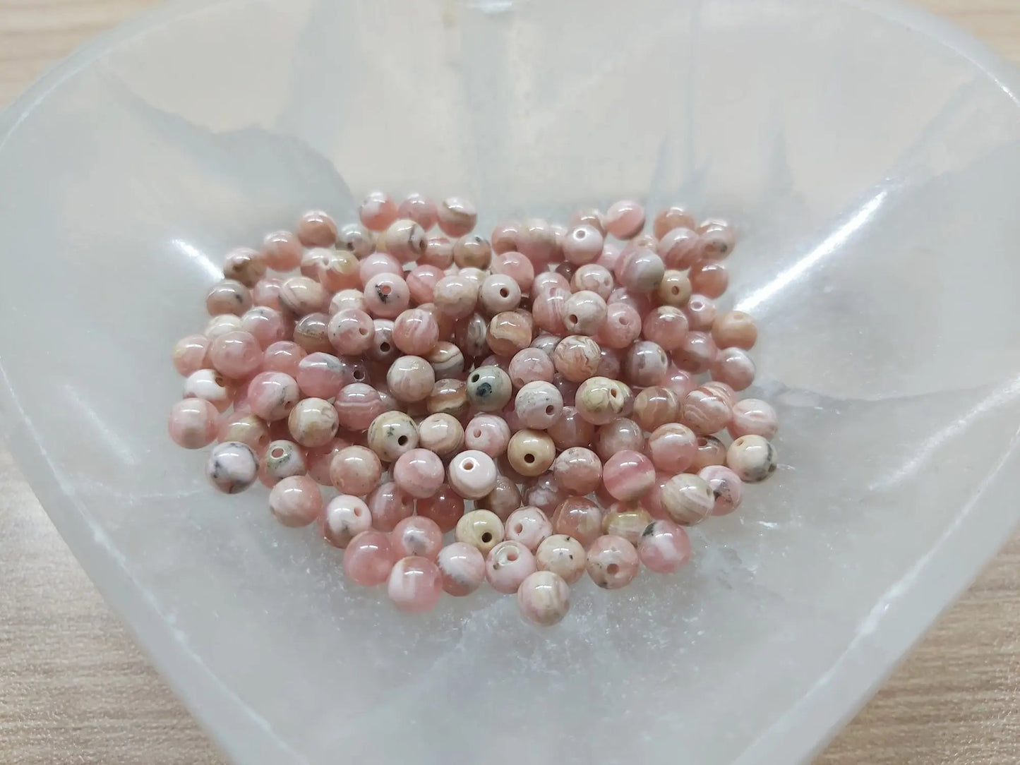 Rhodochrosite - 4 mm -40 Perles Les Précieuses Perles