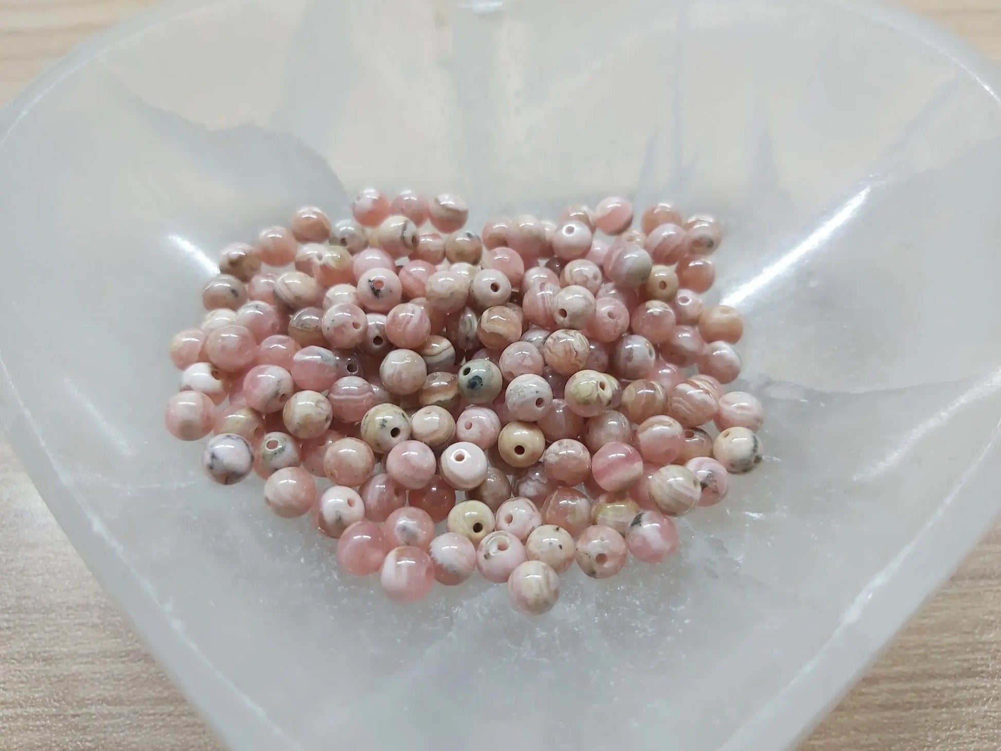 Rhodochrosite - 4 mm -40 Perles Les Précieuses Perles