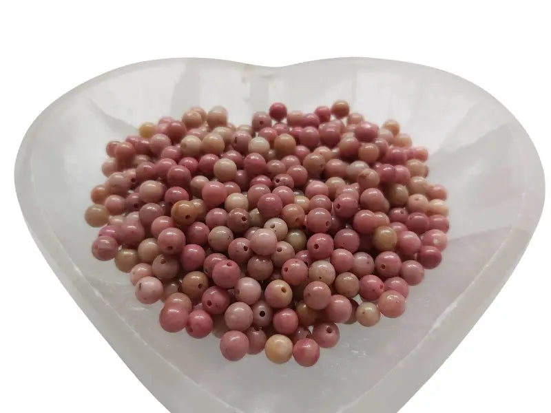 Rhodonite rose  - 4 mm - 80 Perles Les Précieuses Perles