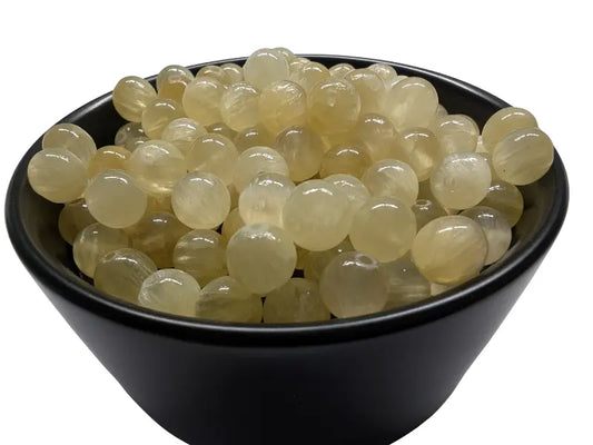 Sélénite jaune - 8 mm - 20/40 Perles Les Précieuses Perles