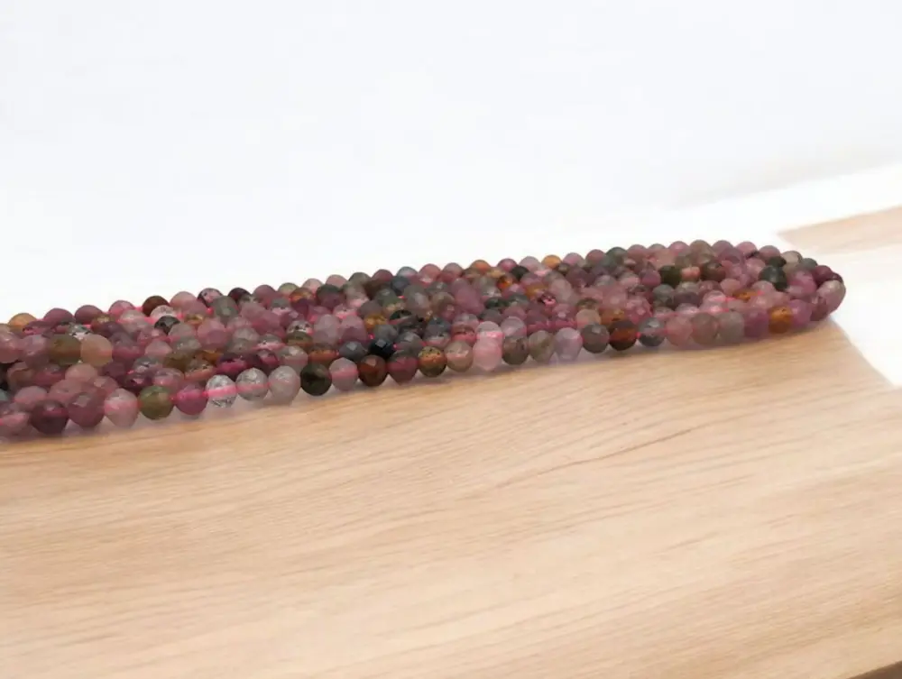 Tourmaline Grade A - 3 mm - Perles à facettes - fil de 39 cm Les Précieuses Perles