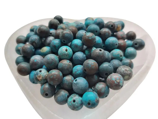 Turquoise Américaine mat - 8 mm - 20/40 Perles Les Précieuses Perles