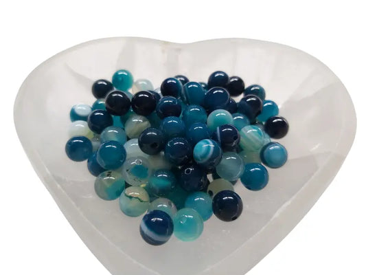 Agate rayée verte Grade A - 8 mm - 20/40 Perles Les Précieuses Perles