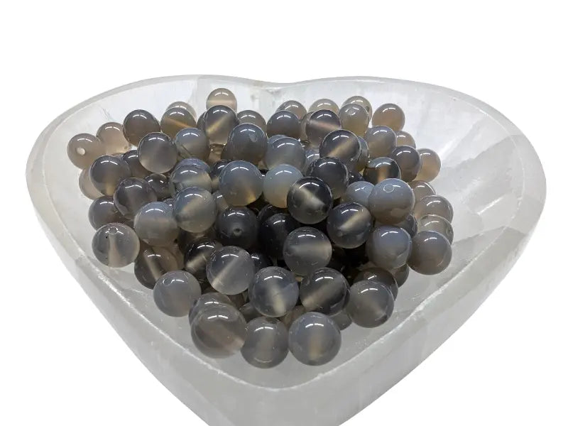 Agate grise Grade A - 8 mm irrégulier - 20/40 Perles Les Précieuses Perles