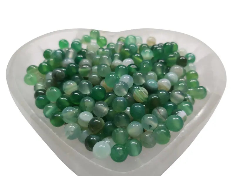 Agate rayée verte - 6 mm - 30/60 Perles Les Précieuses Perles