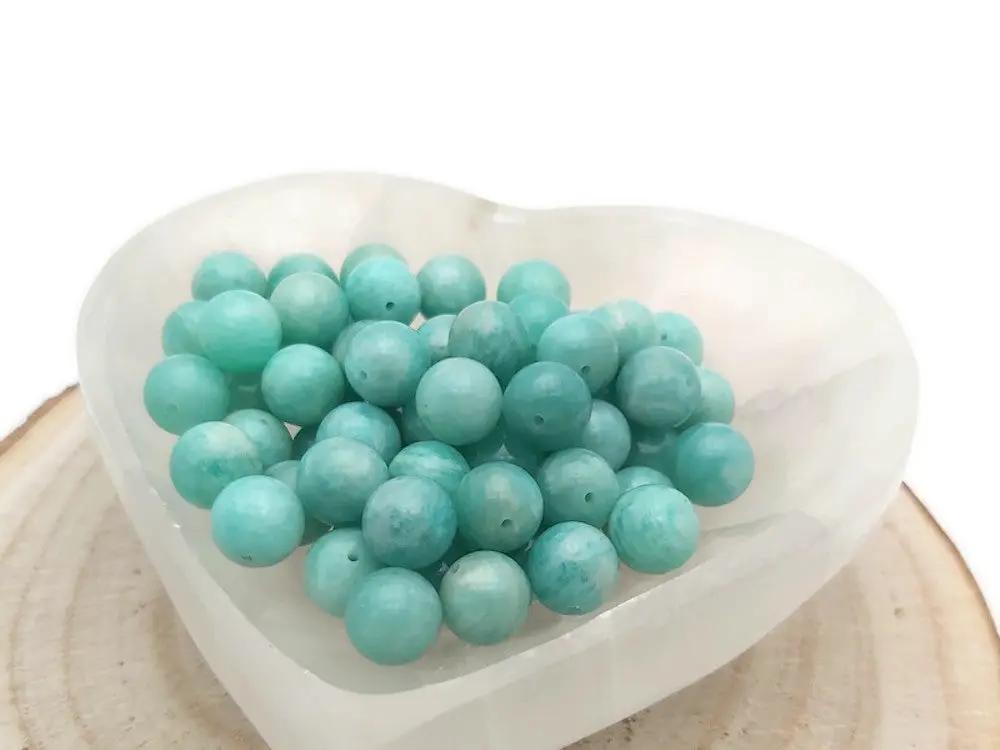 Amazonite du Pérou Grade A - 10 mm - 10 Perles Les Précieuses Perles