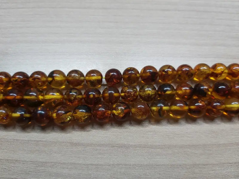 Ambre naturel - 8 mm 5/10/20 Perles ( Trou 0,5 mm) Les Précieuses Perles