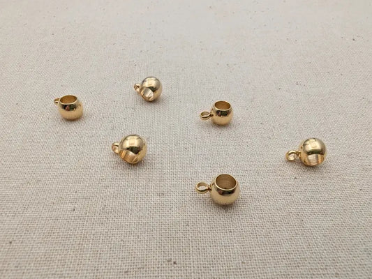 Bélière ronde 6 mm en acier inoxydable 201 – Dorée – Lot de 10 ou 20 Les Précieuses Perles