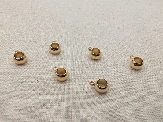 Bélière ronde 8 mm dorée – Acier inoxydable 201 – Lot de 10 ou 20 Les Précieuses Perles
