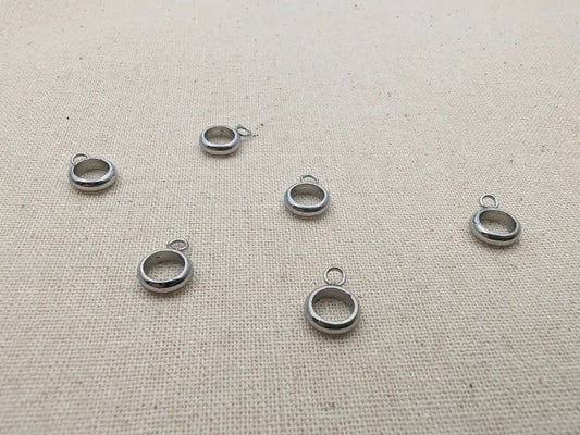 Bélière anneau 7 mm en acier inoxydable 304 – Trou 2 mm – Lot de 10 ou 20 Les Précieuses Perles