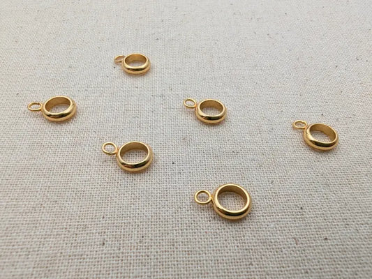 élière anneau 7 x 2,5 mm dorée en acier inoxydable 201 - Lot de 10 ou 20 Les Précieuses Perles