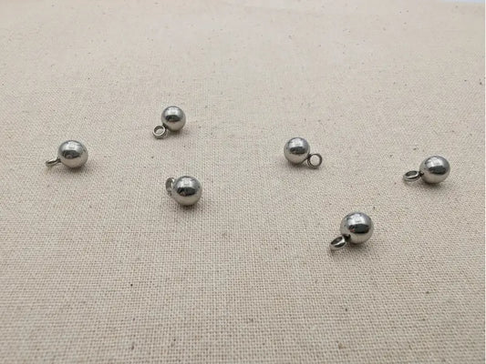Breloque boule inox de 6 mm - Lot de 10/20 Les Précieuses Perles