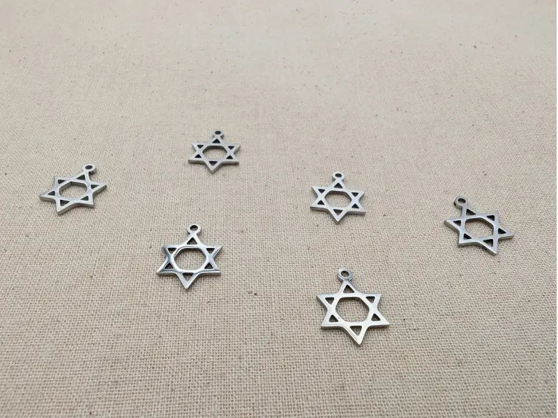 Breloque Étoile de David acier inoxydable 201 – 12 x 11 mm – Lot de 5 Les Précieuses Perles