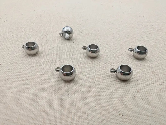 Breloque boule 8 mm en acier inoxydable 304 – Trou 1,5 mm – Lot de 10 ou 20 Les Précieuses Perles