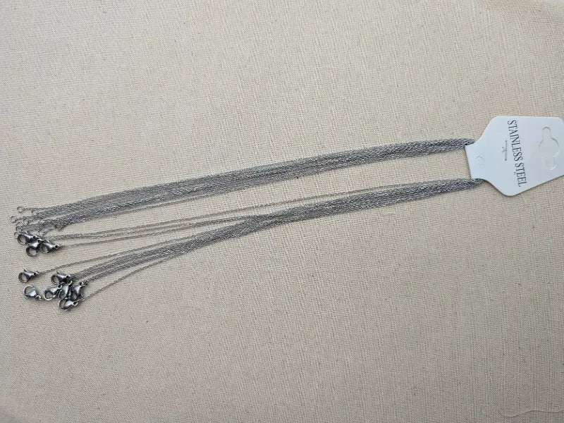 Chaîne acier inoxydable 304 – 45 cm – Maille 1,2 x 3,5 mm – Lot de 5 ou 10 Les Précieuses Perles