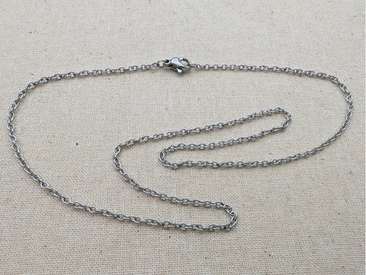 Chaîne acier inoxydable 304 – 45 cm – Maille 2,5 mm + 2 x 0,4 mm – Lot de 10 Les Précieuses Perles