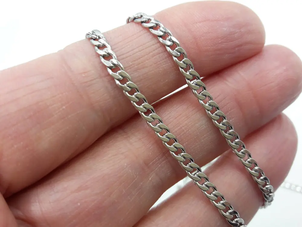 Chaine maille gourmette 5 x 3  mm Inox - vendue au mètre Les Précieuses Perles