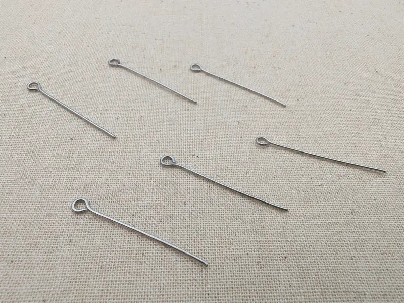 Clous à œil 30 mm en acier inoxydable 304 – Ø 0,6 mm – Lot de 100 Les Précieuses Perles