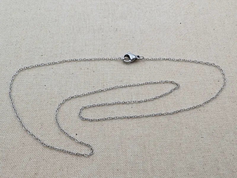 Chaîne acier inoxydable 304 – 45 cm – Maille 1,2 x 3,5 mm – Lot de 5 ou 10 Les Précieuses Perles