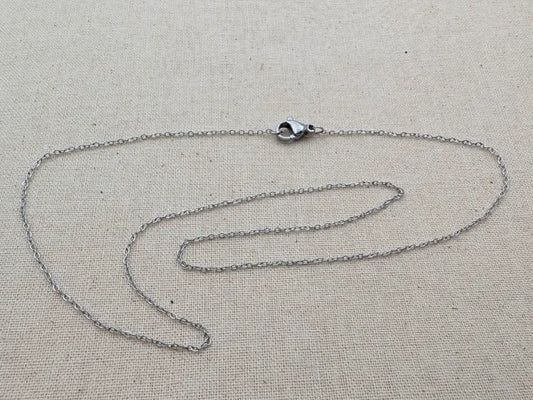 Chaîne acier inoxydable 304 – 45 cm – Maille 1,2 x 3,5 mm – Lot de 5 ou 10 Les Précieuses Perles