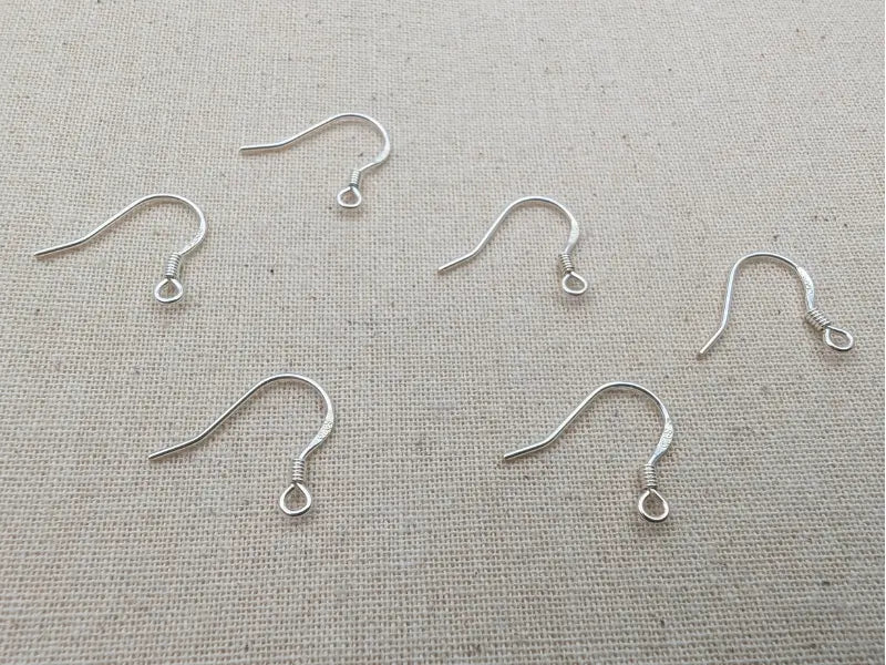 Crochets d’oreilles en Argent 925 – 14 mm – Tige 0,8 mm – Lot de 8 Les Précieuses Perles