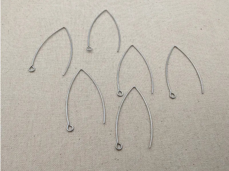 Crochets d’oreilles longs en acier inoxydable 304 – 41 mm – Jauge 20 – Lot de 20 Les Précieuses Perles