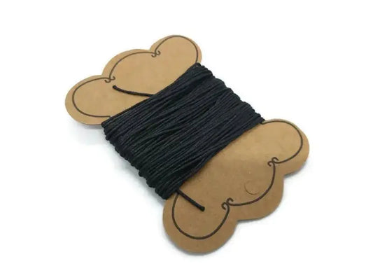 Cordon coton ciré noir 0,7 mm – 10 mètres Les Précieuses Perles