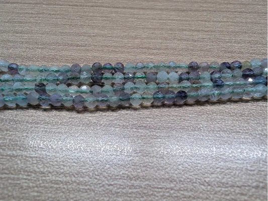 Fluorite - 2 mm - Perles à facettes - Fil de 38 cm Les Précieuses Perles