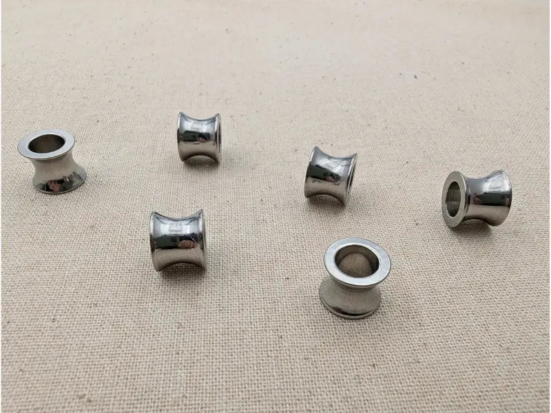 Perle gros trou 10 x 8 mm en acier inoxydable 304 – Trou 6 mm – Lot de 4 Les Précieuses Perles