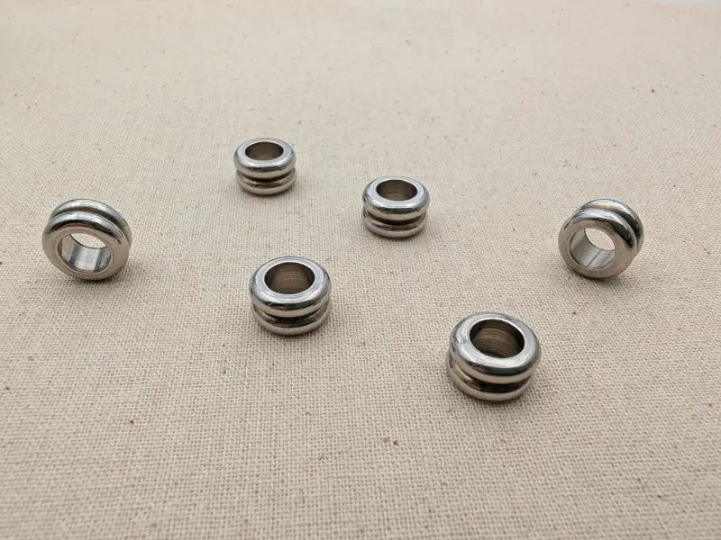 Perles large trou 11x6 mm – Acier inoxydable 201 – Trou 7 mm – Lot de 5 ou 10 Les Précieuses Perles