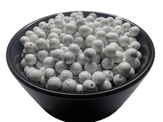 Howlite blanche - 6 mm - 30/60 Perles Les Précieuses Perles