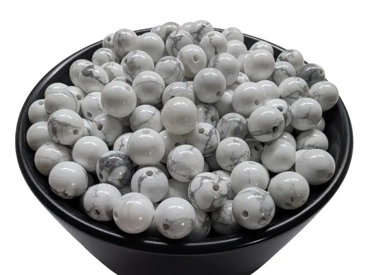 Howlite blanche - 8 mm - 20/40 Perles Les Précieuses Perles