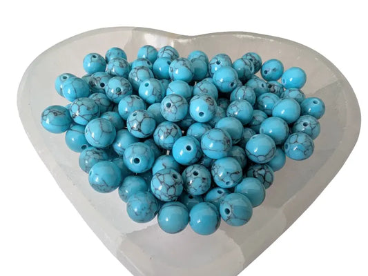 Jade Mashan turquoise - 8 mm - 20/40 Perles Les Précieuses Perles
