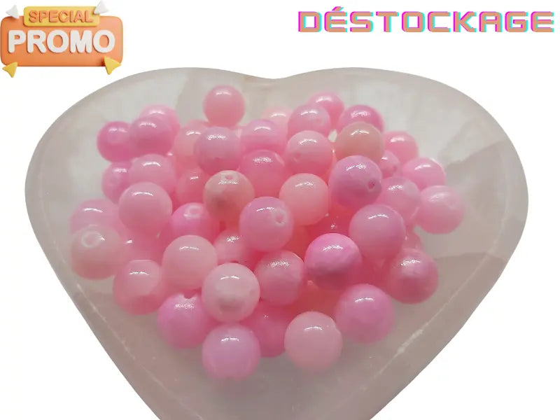 Jade Mashan rose - 10 mm - 20 Perles Les Précieuses Perles