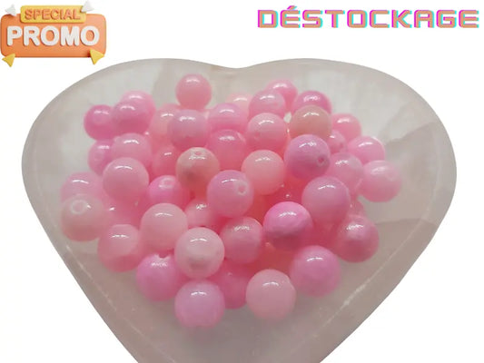 Jade Mashan rose - 10 mm - 20 Perles Les Précieuses Perles