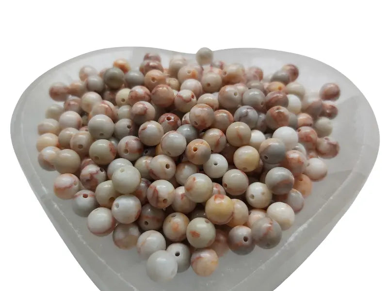 Jaspe beige orangé - 6 mm - 60 Perles Les Précieuses Perles