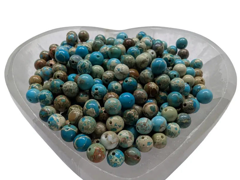 Jaspe impérial bleu - 6 mm - 30/60 Perles Les Précieuses Perles