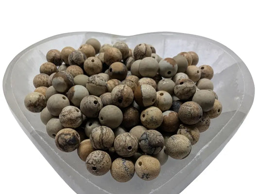 Jaspe paysage - 8 mm - 20/40 Perles Les Précieuses Perles