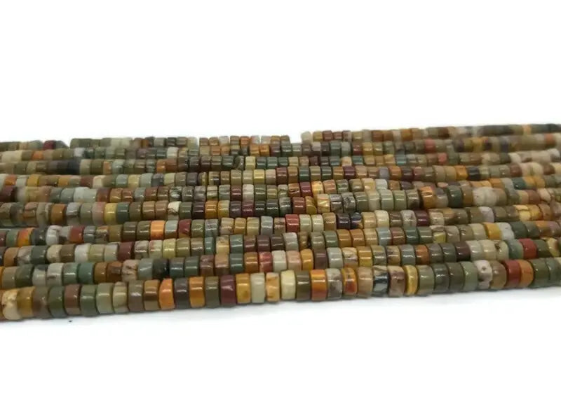 Jaspe Picasso - Heishi 4 x 2 mm - 50/100 Perles Les Précieuses Perles