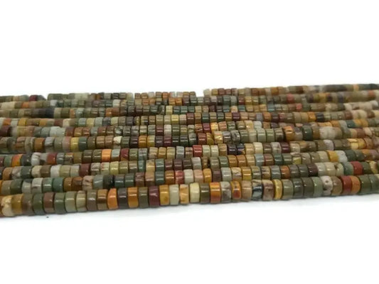 Jaspe Picasso - Heishi 4 x 2 mm - 50/100 Perles Les Précieuses Perles