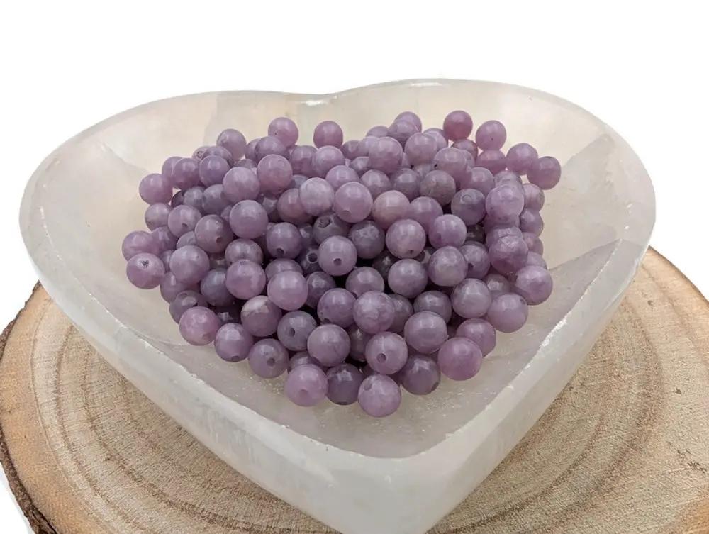 Lépidolite  - 6 mm - 30 Perles Les Précieuses Perles