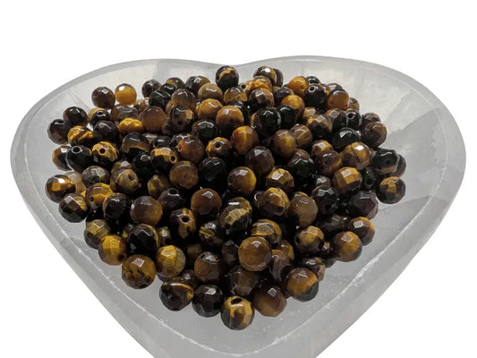 Œil de tigre à facettes - 6 mm - 30/60 Perles Les Précieuses Perles