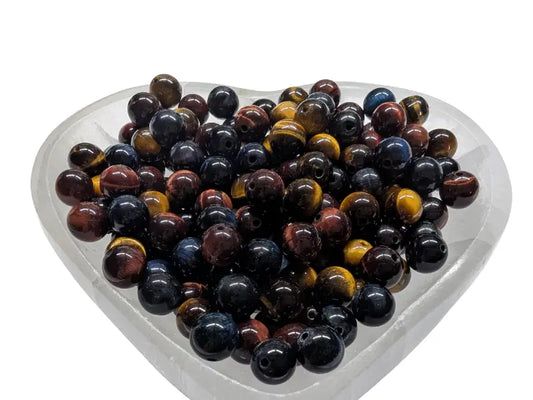 Œil de tigre rouge et bleu Grade A - 8 mm - 20/40 Perles Les Précieuses Perles